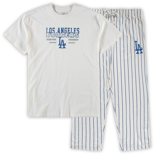 Pyjama Big & Tall Pinstripe Concepts Sport Blanc/Royal Los Angeles Dodgers pour homme