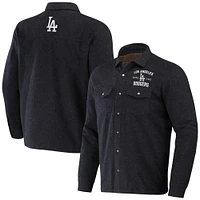 Men's Darius Rucker Collection by Fanatics Black Los Angeles Dodgers Ringstop Full-Snap Shacket