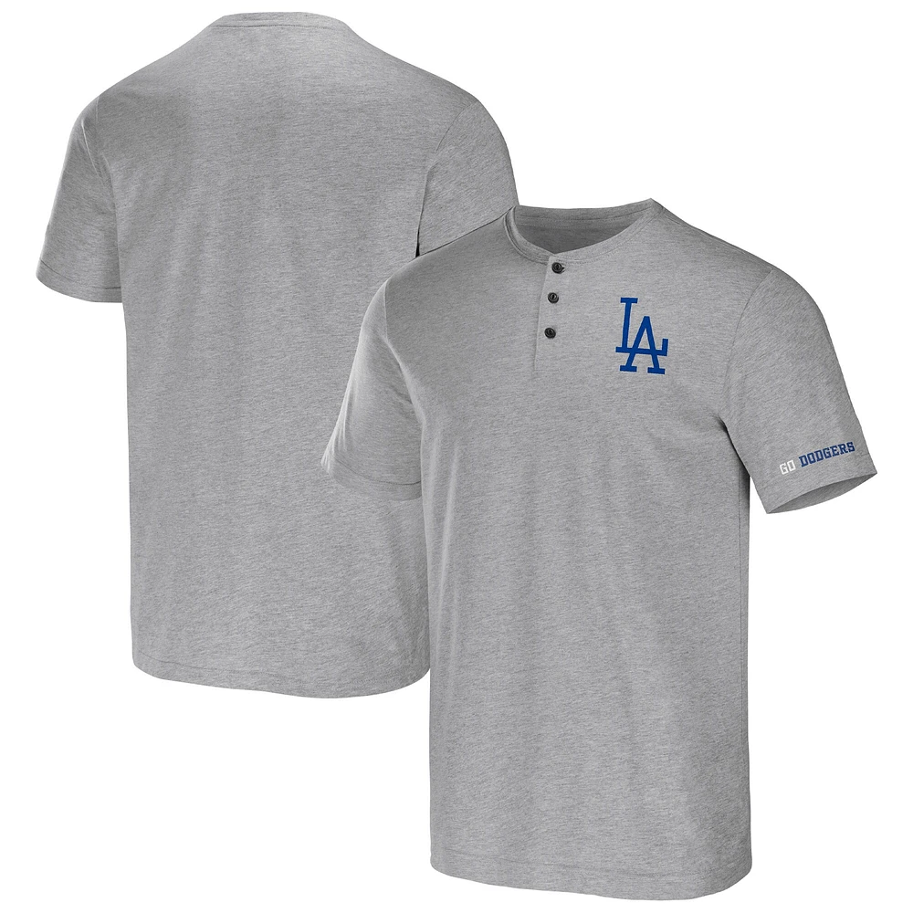 Collection Darius Rucker pour homme par Fanatics T-shirt gris chiné Los Angeles Dodgers Henley