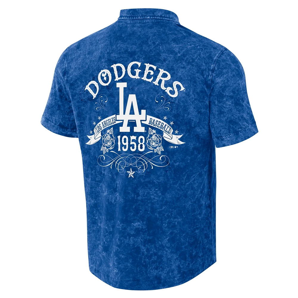 Men's Darius Rucker Collection by Fanatics  Royal Los Angeles Dodgers Denim Team Color Button-Up Shirt