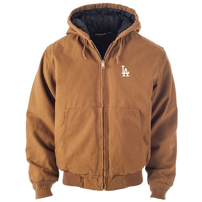 Veste à capuche entièrement zippée Dunbrooke Brown Los Angeles Dodgers Dakota Work pour hommes