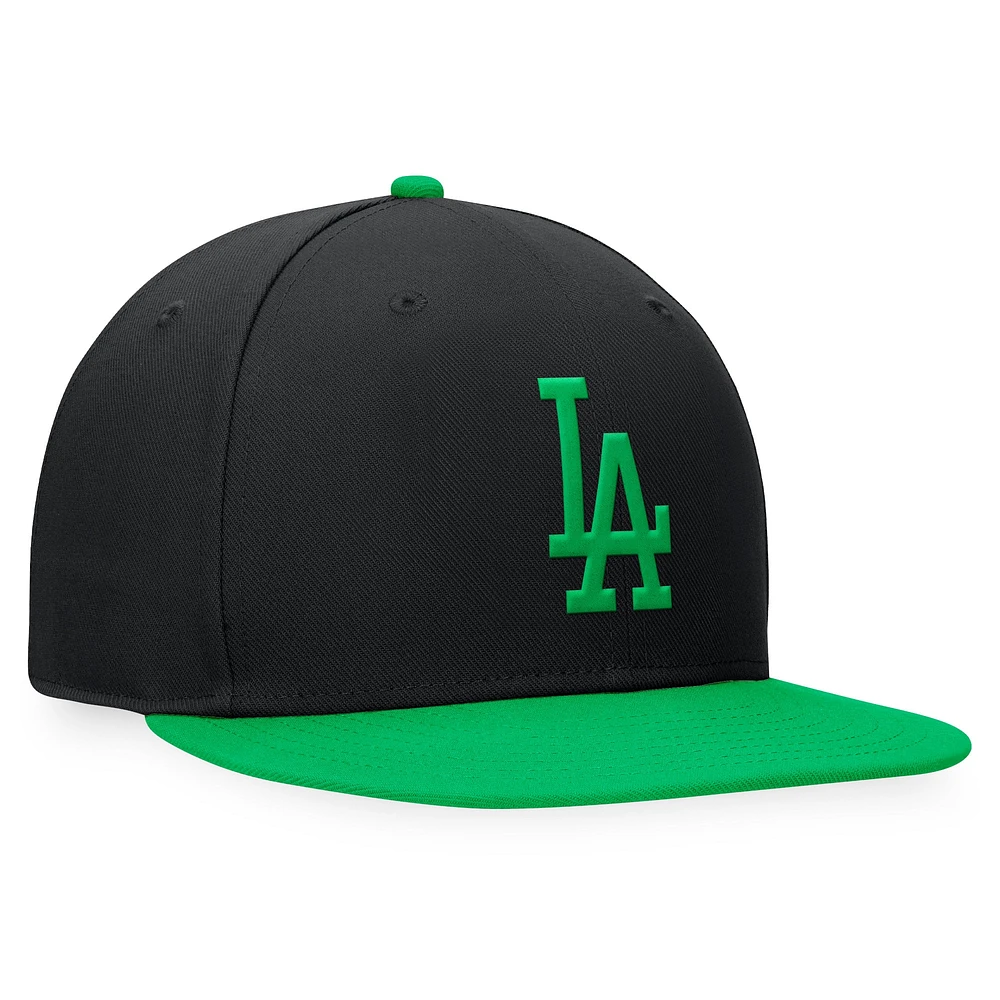 Men's Fanatics Black/Kelly Green Los Angeles Dodgers Lucky Snapback Hat