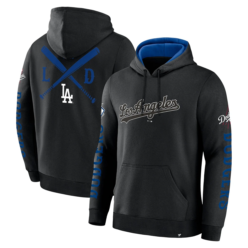 Men's Fanatics Black Los Angeles Dodgers Big City Legacy Fleece Pullover Hoodie