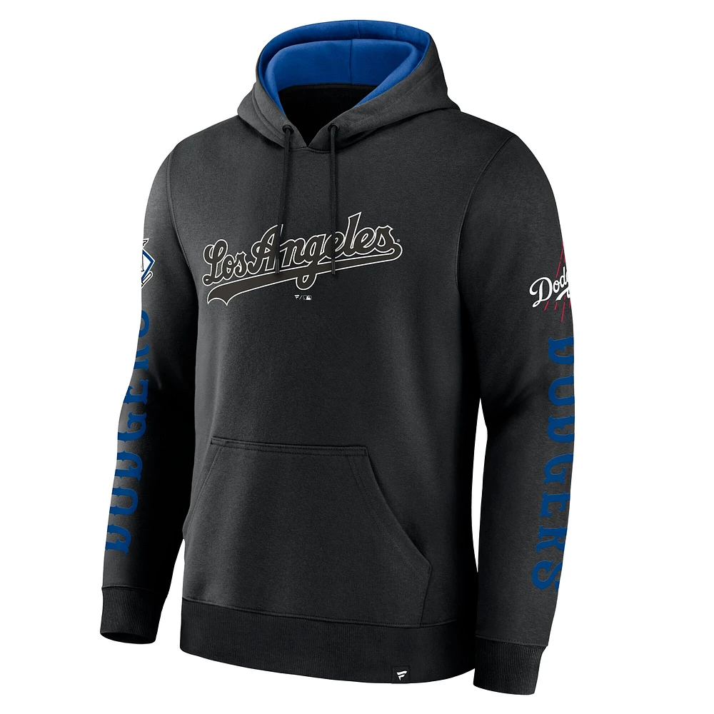 Men's Fanatics Black Los Angeles Dodgers Big City Legacy Fleece Pullover Hoodie