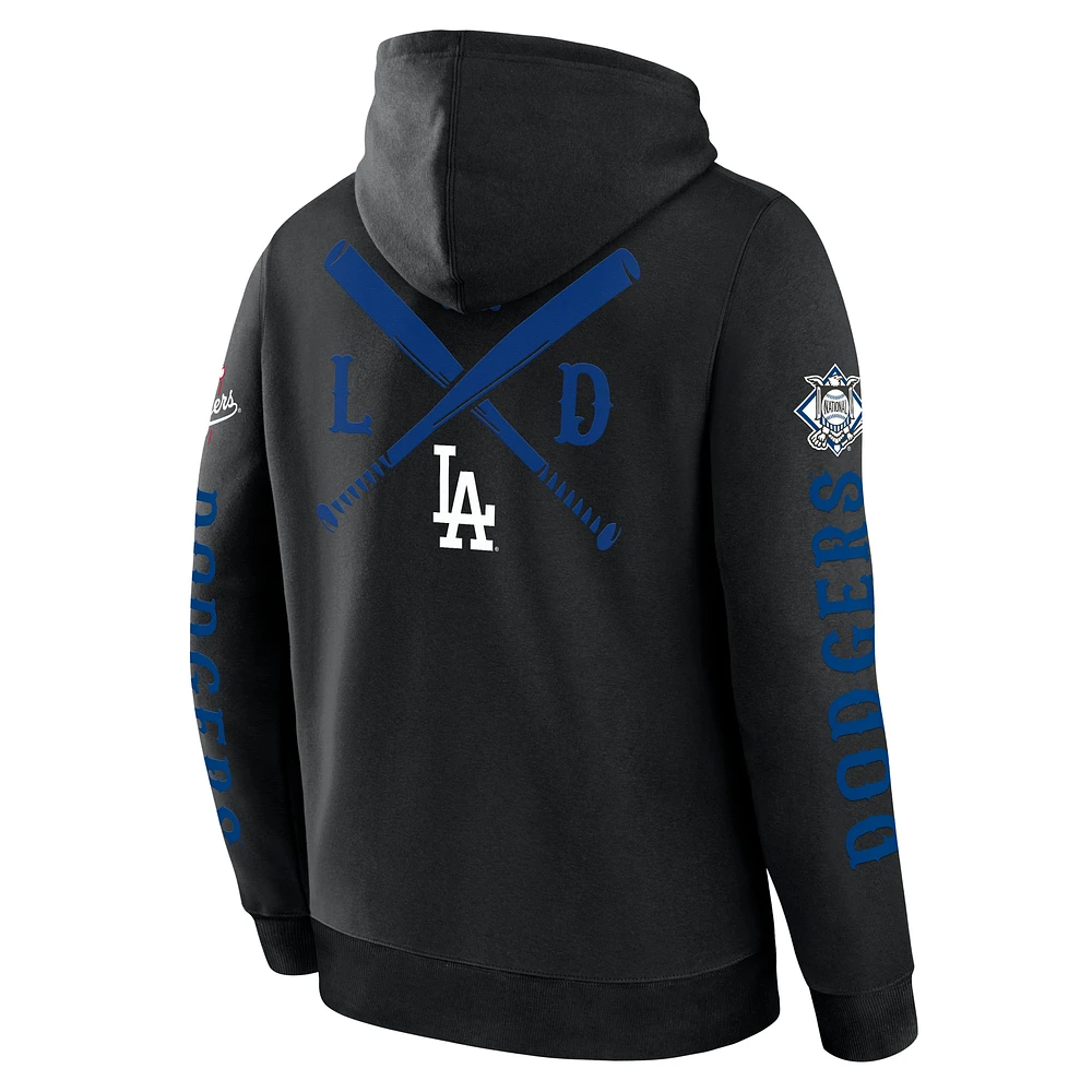 Men's Fanatics Black Los Angeles Dodgers Big City Legacy Fleece Pullover Hoodie
