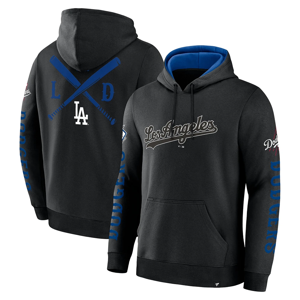 Men's Fanatics Black Los Angeles Dodgers Big City Legacy Fleece Pullover Hoodie