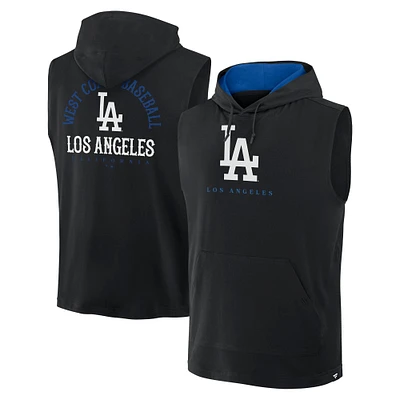 Men's Fanatics Black Los Angeles Dodgers Fire Speed Sleeveless Pullover Hoodie