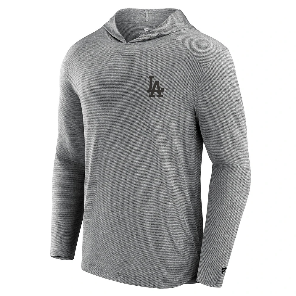 Men's Fanatics Black Los Angeles Dodgers Front Office Tech Lightweight Hoodie T-Shirt