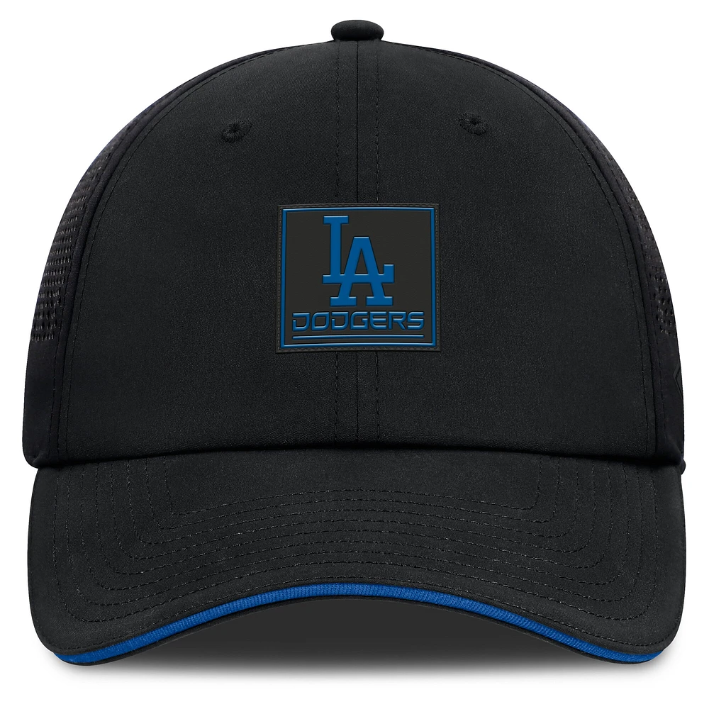 Casquette ajustable noire Los Angeles Dodgers Level Up Driver Fanatics pour homme