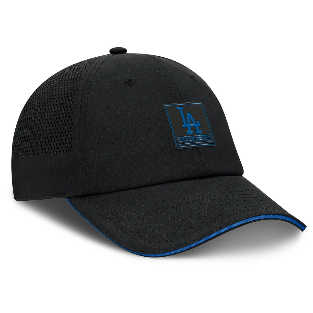 Casquette ajustable noire Los Angeles Dodgers Level Up Driver Fanatics pour homme