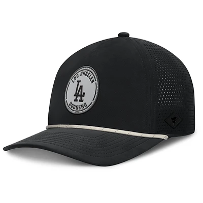 Casquette ajustable Fanatics noire pour homme avec logo signature des Los Angeles Dodgers