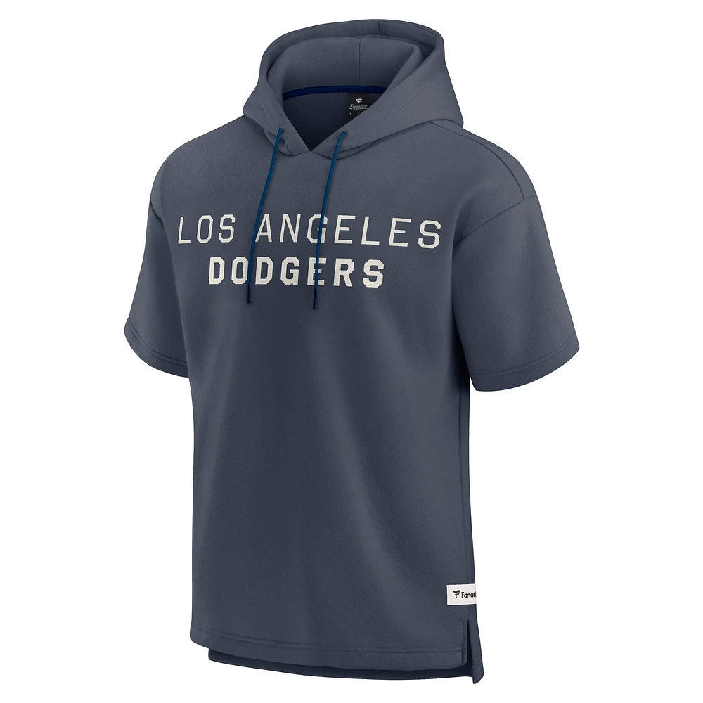 Men's Fanatics Blue Los Angeles Dodgers Elements Future Ground Lettering Short Sleeve Pullover Hoodie