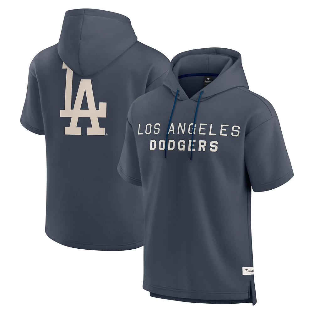 Men's Fanatics Blue Los Angeles Dodgers Elements Future Ground Lettering Short Sleeve Pullover Hoodie