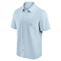 Chemise boutonnée à manches courtes Fanatics Blue Los Angeles Dodgers Front Office pour hommes