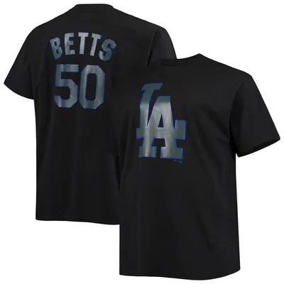 Lids Mookie Betts Los Angeles Dodgers Big & Tall Name Number Raglan T-Shirt  - Oatmeal/Heathered Charcoal