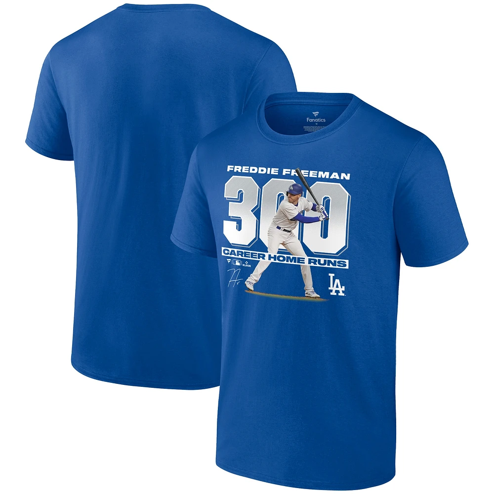 T-shirt Fanatics Freddie Freeman Royal Los Angeles Dodgers 300 Career Home Runs pour hommes