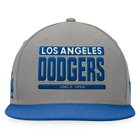 Casquette Snapback bicolore Fanatics gris/royal Los Angeles Dodgers Line Drive pour hommes