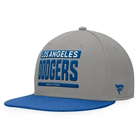 Casquette Snapback bicolore Fanatics gris/royal Los Angeles Dodgers Line Drive pour hommes