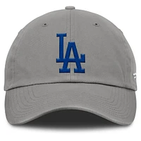 Casquette ajustable Fanatics pour hommes gris Los Angeles Dodgers Core