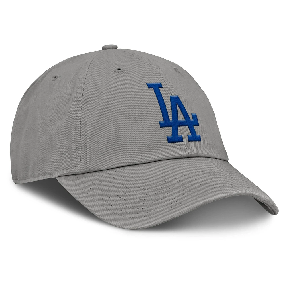 Casquette ajustable Fanatics pour hommes gris Los Angeles Dodgers Core
