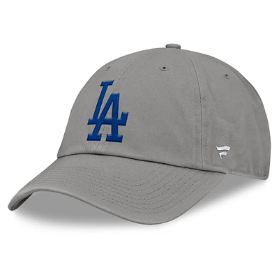 Casquette ajustable Fanatics pour hommes gris Los Angeles Dodgers Core