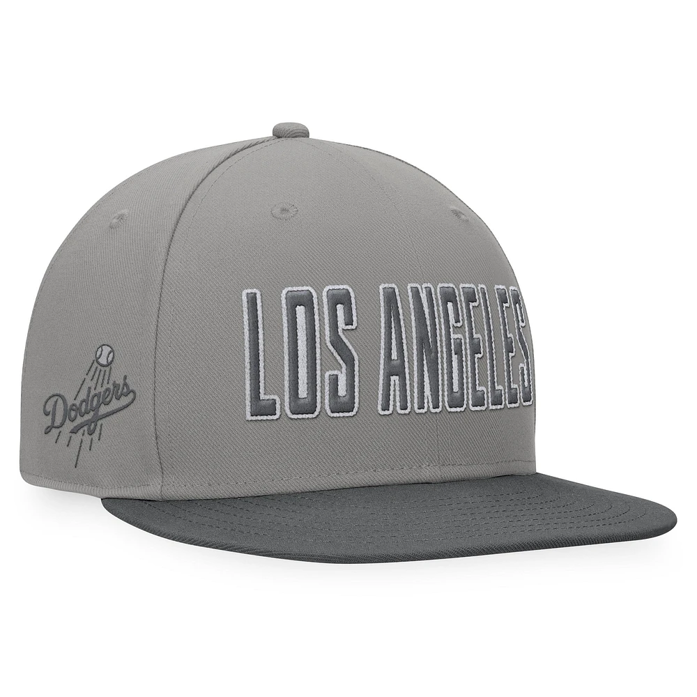 Men's Fanatics Gray Los Angeles Dodgers Dugout Fitted Hat