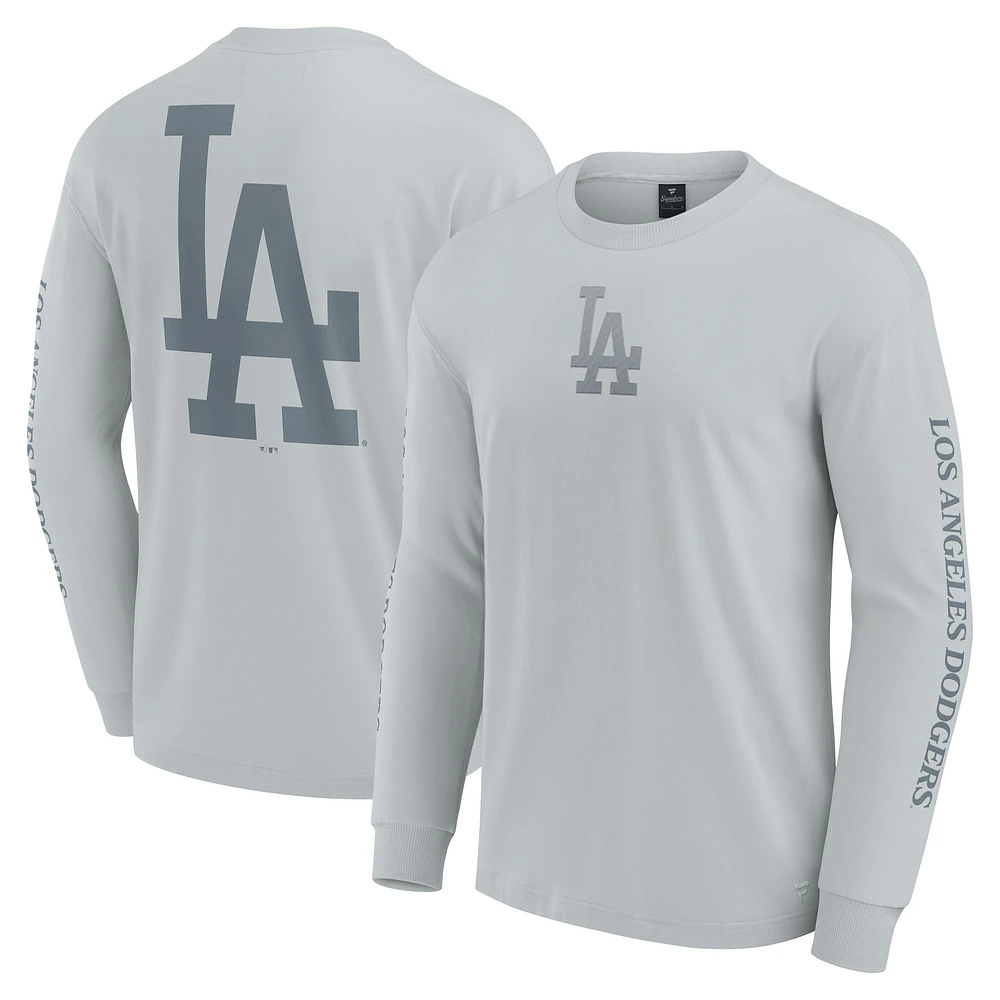 T-shirt à manches longues gris fanatiques pour hommes Los Angeles Dodgers Elements Strive