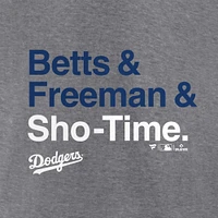 Men's Fanatics Gray Los Angeles Dodgers Exclusive Betts & Freeman Sho-Time Tri-Blend Long Sleeve T-Shirt