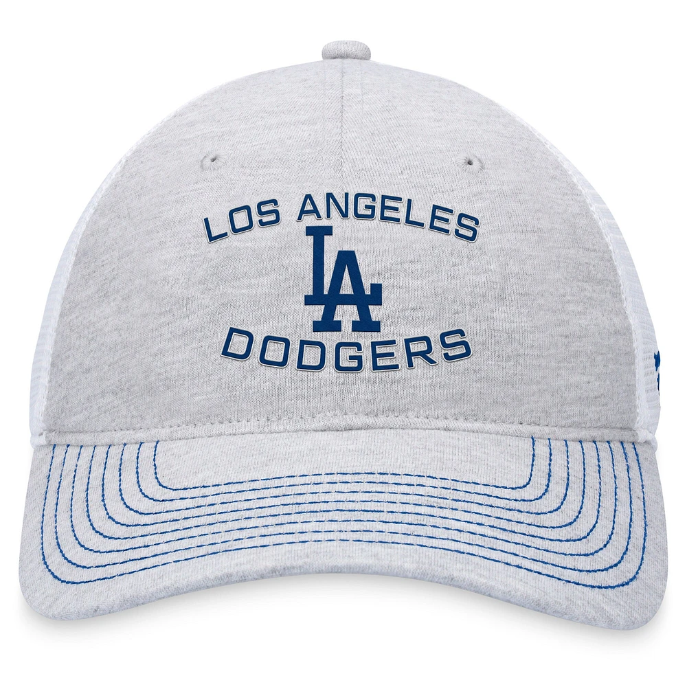 Casquette réglable gris Los Angeles Dodgers Trucker Fanatics pour hommes