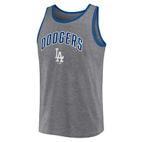 Débardeur primaire Fanatics Heather Grey Los Angeles Dodgers pour hommes