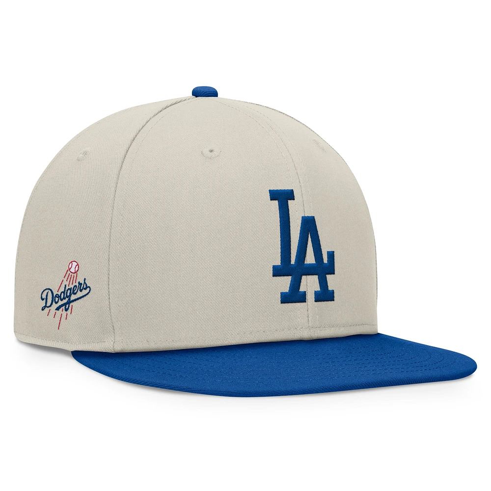 Casquette Snapback bicolore kaki/Royal Los Angeles Dodgers Team Fanatics pour hommes