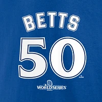 T-shirt Fanatics pour hommes Mookie Betts Royal Los Angeles Dodgers 2024 World Series avec nom et numéro