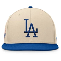 Casquette snapback Bounder Fanatics pour homme, couleur naturelle/bleu royal, collection Cooperstown des Los Angeles Dodgers