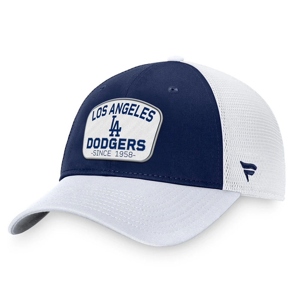 Men's Fanatics Navy/White Los Angeles Dodgers Two-Tone Patch Trucker Adjustable Hat