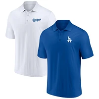 Men's Fanatics Royal/White Los Angeles Dodgers Dueling Logos Polo Combo Set