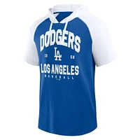 Men's Fanatics Royal/White Los Angeles Dodgers Prime Short Sleeve Pullover Hoodie