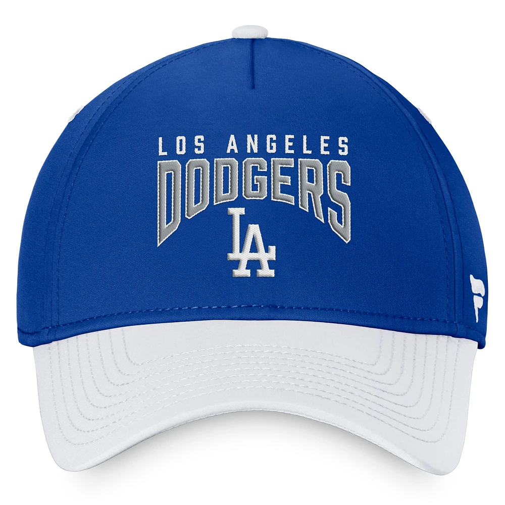 Casquette flexible à logo empilé Fanatics Royal/Blanc Los Angeles Dodgers pour hommes