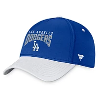 Casquette flexible à logo empilé Fanatics Royal/Blanc Los Angeles Dodgers pour hommes