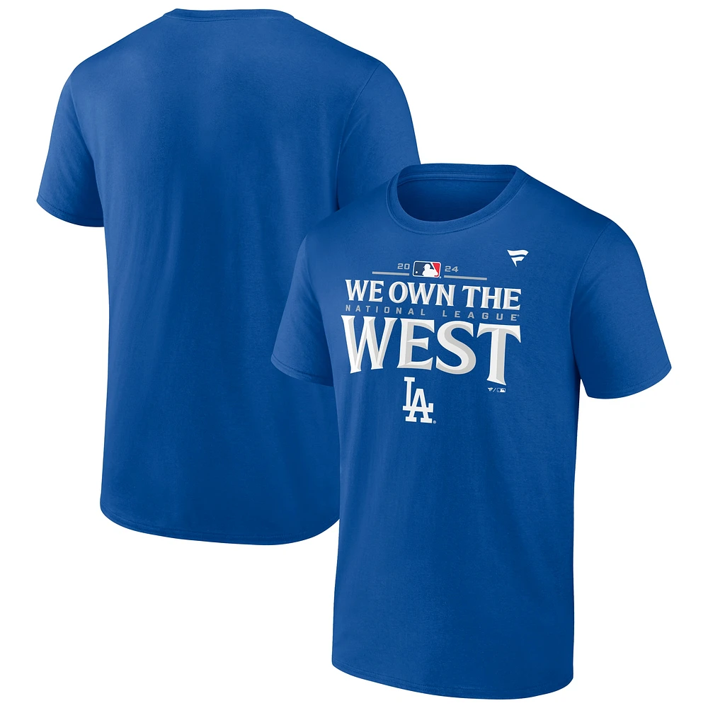 T-shirt Fanatics Royal Los Angeles Dodgers 2024 NL West Division Champions Vestiaire pour hommes