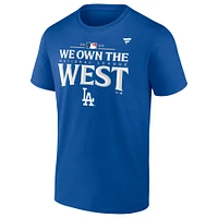 T-shirt Fanatics Royal Los Angeles Dodgers 2024 NL West Division Champions Vestiaire pour hommes