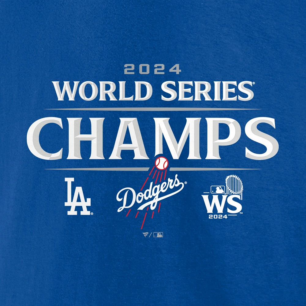 T-shirt Fanatics Royal Los Angeles Dodgers avec logo officiel des champions de la série mondiale 2024 pour hommes