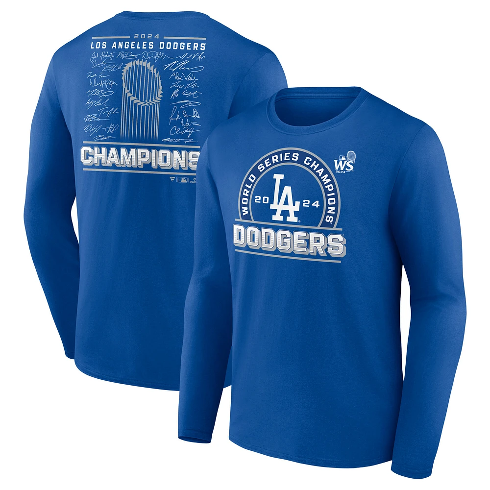 T-shirt à manches longues pour hommes Fanatics Royal Los Angeles Dodgers Signature Roster Champions de la Série mondiale 2024