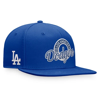 Casquette Snapback Fanatics Royal Los Angeles Dodgers Circle Script pour hommes