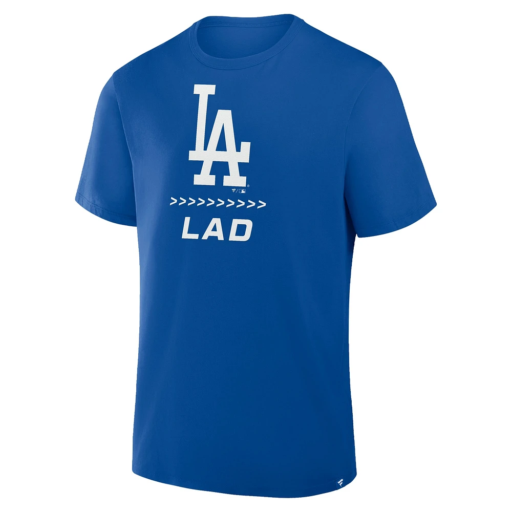Men's Fanatics Royal Los Angeles Dodgers Clubhouse Legacy Side Swipe T-Shirt