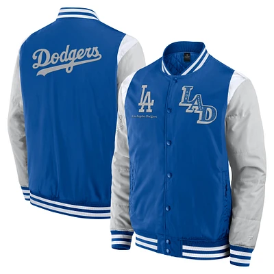 Veste à boutons-pression intégrale Fanatics Royal Los Angeles Dodgers Elements Elite pour homme