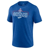 T-shirt tri-mélange néon exclusif Fanatics Royal Los Angeles Dodgers pour hommes