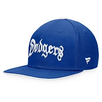 Fanatics pour hommes Royal Los Angeles Dodgers Iconic Old English - Casquette Snapback