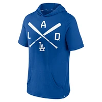 Men's Fanatics Royal Los Angeles Dodgers Iconic Rebel Short Sleeve Hooded Top