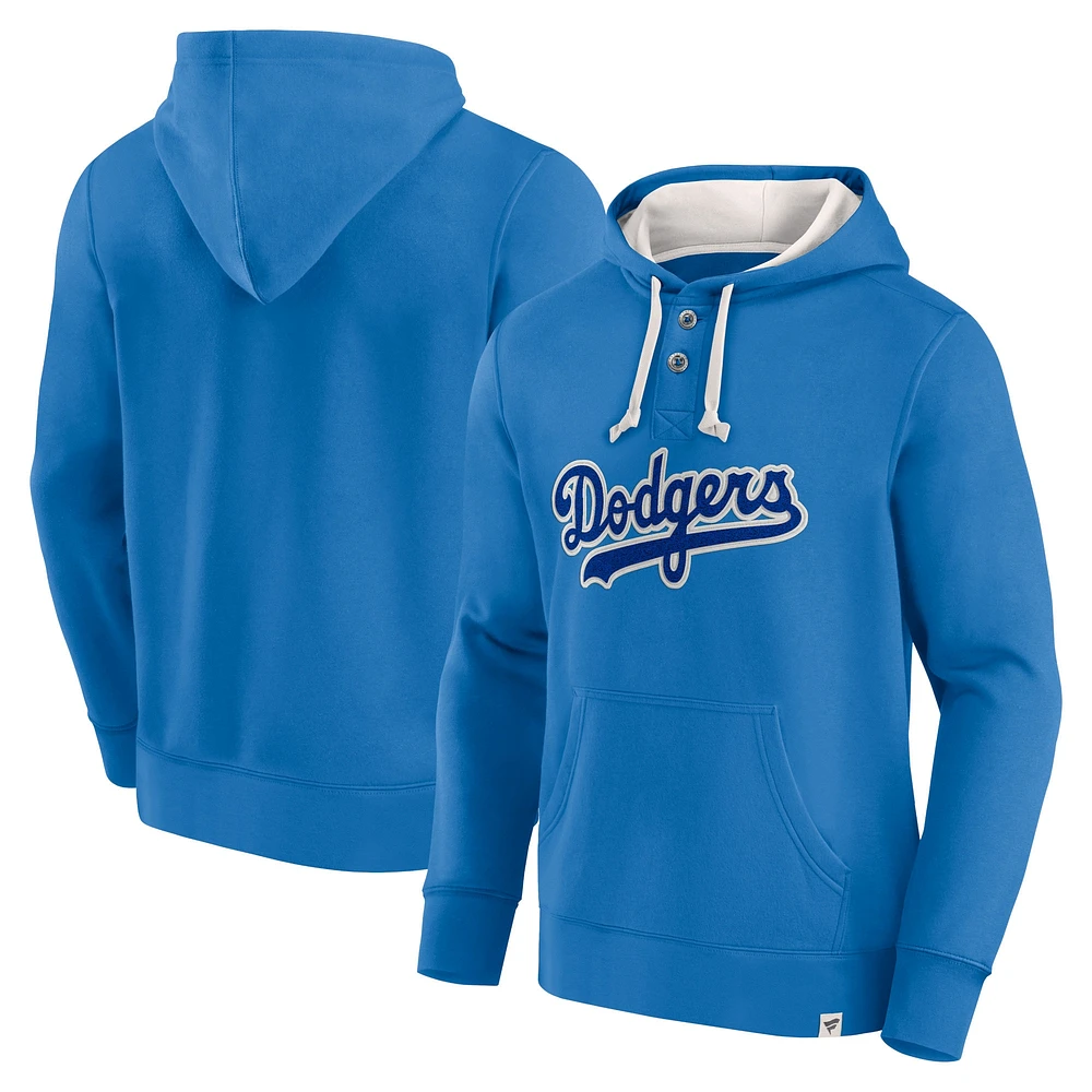 Men's Fanatics Royal Los Angeles Dodgers Plan for Adversity Henley Fleece Pullover Hoodie