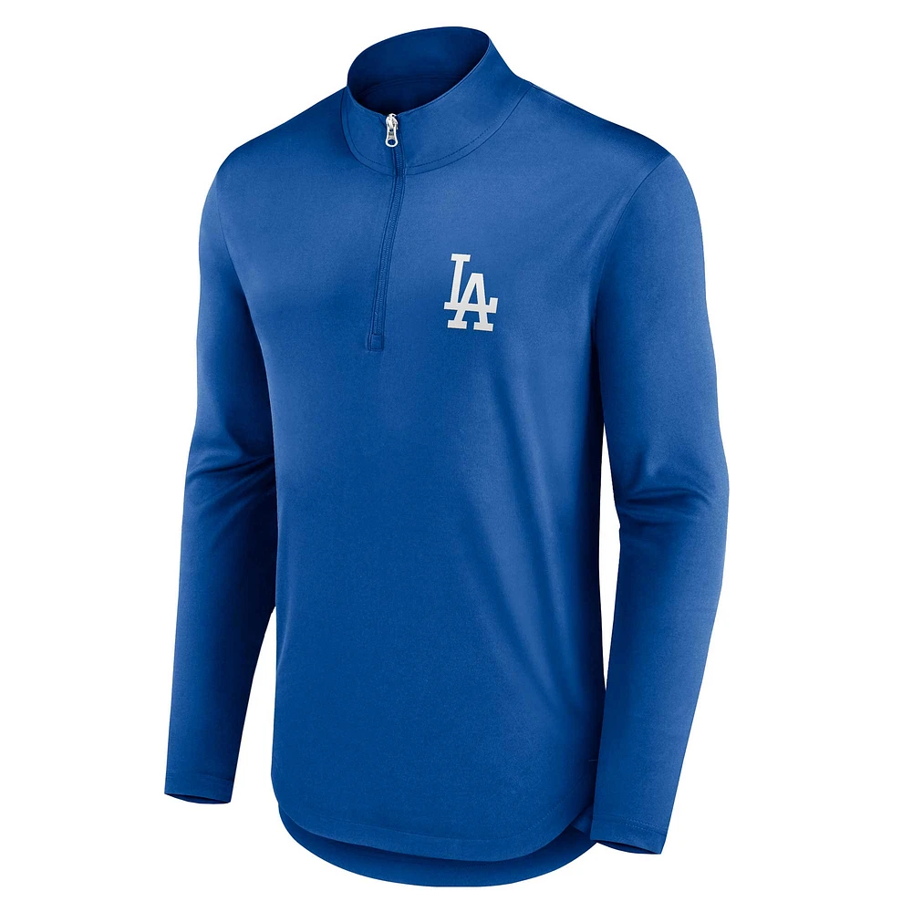 Men's Fanatics Royal Los Angeles Dodgers Quarterback Quarter-Zip Top